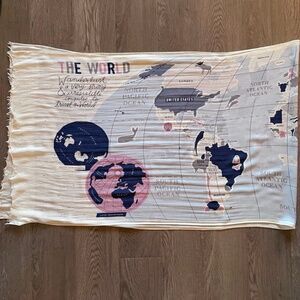 RARE Kate Spade World Map Scarf